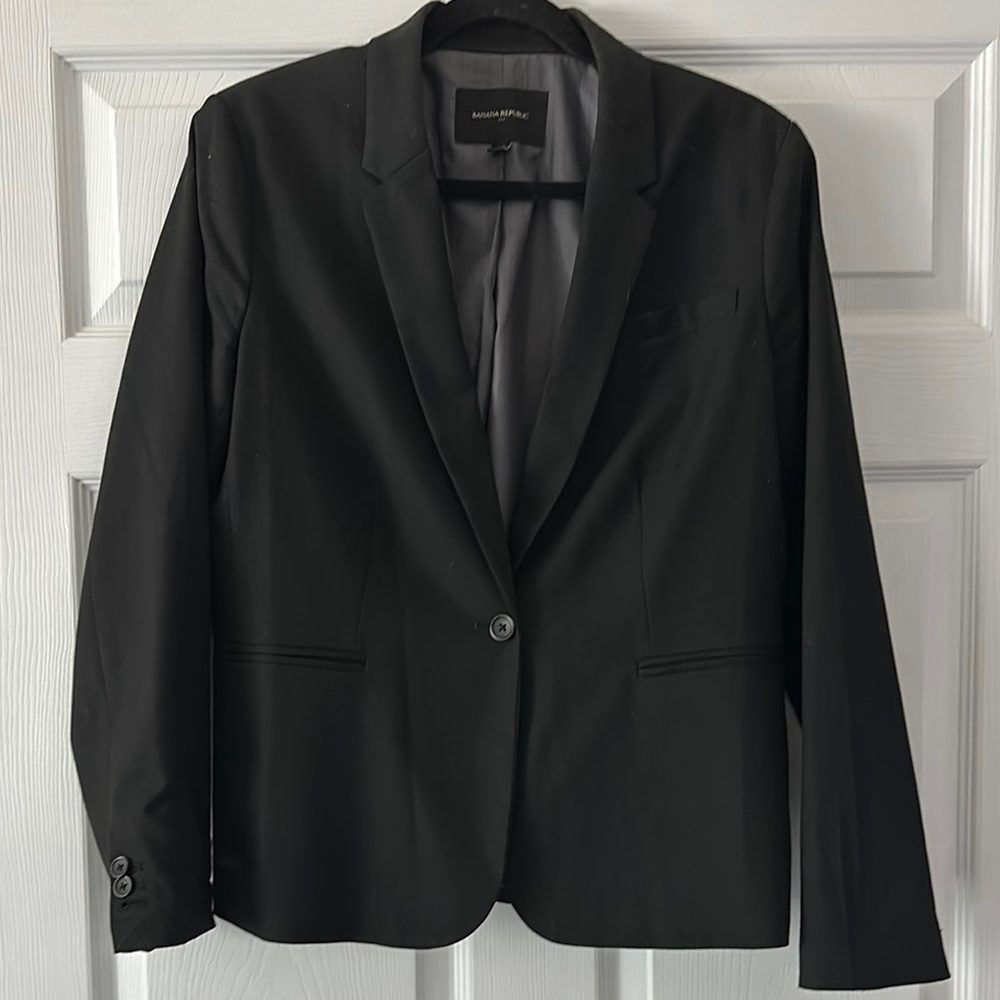 Banana Republic Black Formal Blazer with Notched Lapels